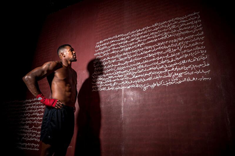 Anthony Joshua during a photo shoot for "Clash of the Dunes". Credit General Sports Authority