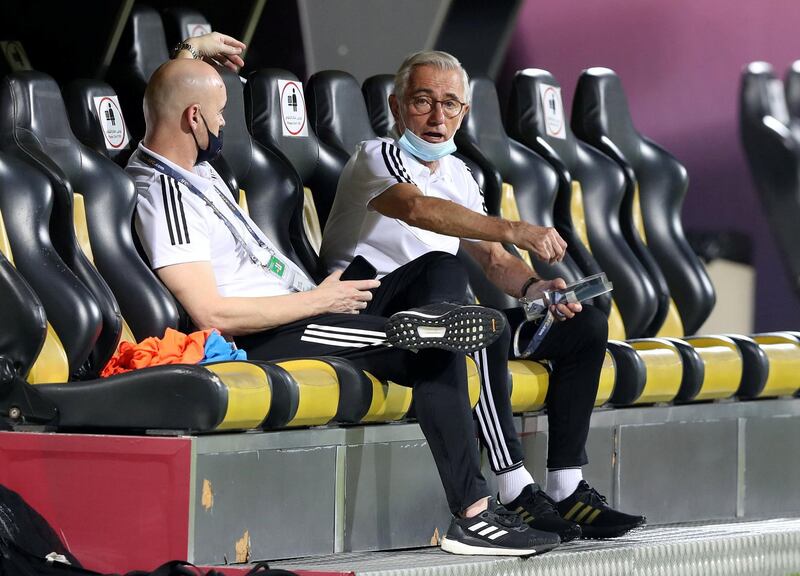 UAE manager Bert van Marwijk before the game between the UAE and Indonesia in the World cup qualifiers at the Zabeel Stadium, Dubai on June 11th, 2021. Chris Whiteoak / The National. 
Reporter: John McAuley for Sport