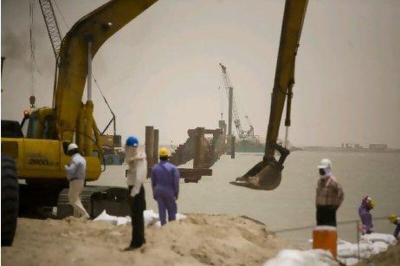 Boubyan Island, the largest island in Kuwait, where a commercial seaport is currently being built, to the dismay of many Iraqis. Andrew Henderson / The National