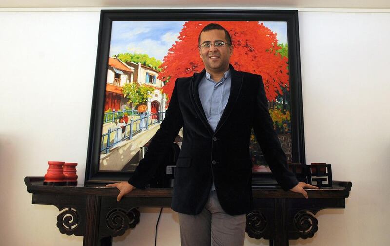 The Indian author Chetan Bhagat at his home in Mumbai. Indranil Mukherjee / AFP