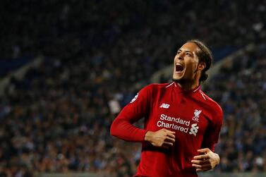 Soccer Football - Champions League Quarter Final Second Leg - FC Porto v Liverpool - Estadio do Dragao, Porto, Portugal - April 17, 2019 Liverpool's Virgil van Dijk celebrates scoring their fourth goal Action Images via Reuters/Andrew Boyers