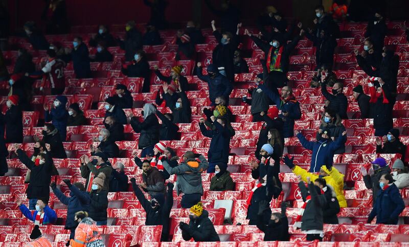 Arsenal fans were back in the Emirates Stadium for the first time since March. Reuters