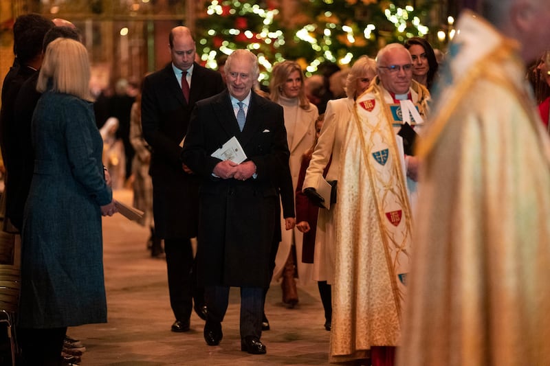 King Charles at the Together at Christmas carol service. AP