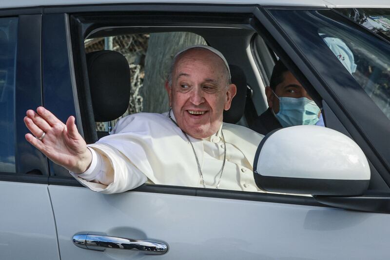 The Pope visited refugees at the Mavrovouni camp, which accommodates about 2,300.