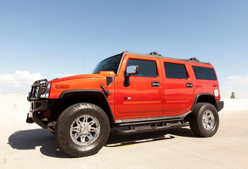 Scottsdale, United States - August 25, 2011: A photo of a parked Hummer H2. The H2 is the predecessor to the well known military used Hummer H1.