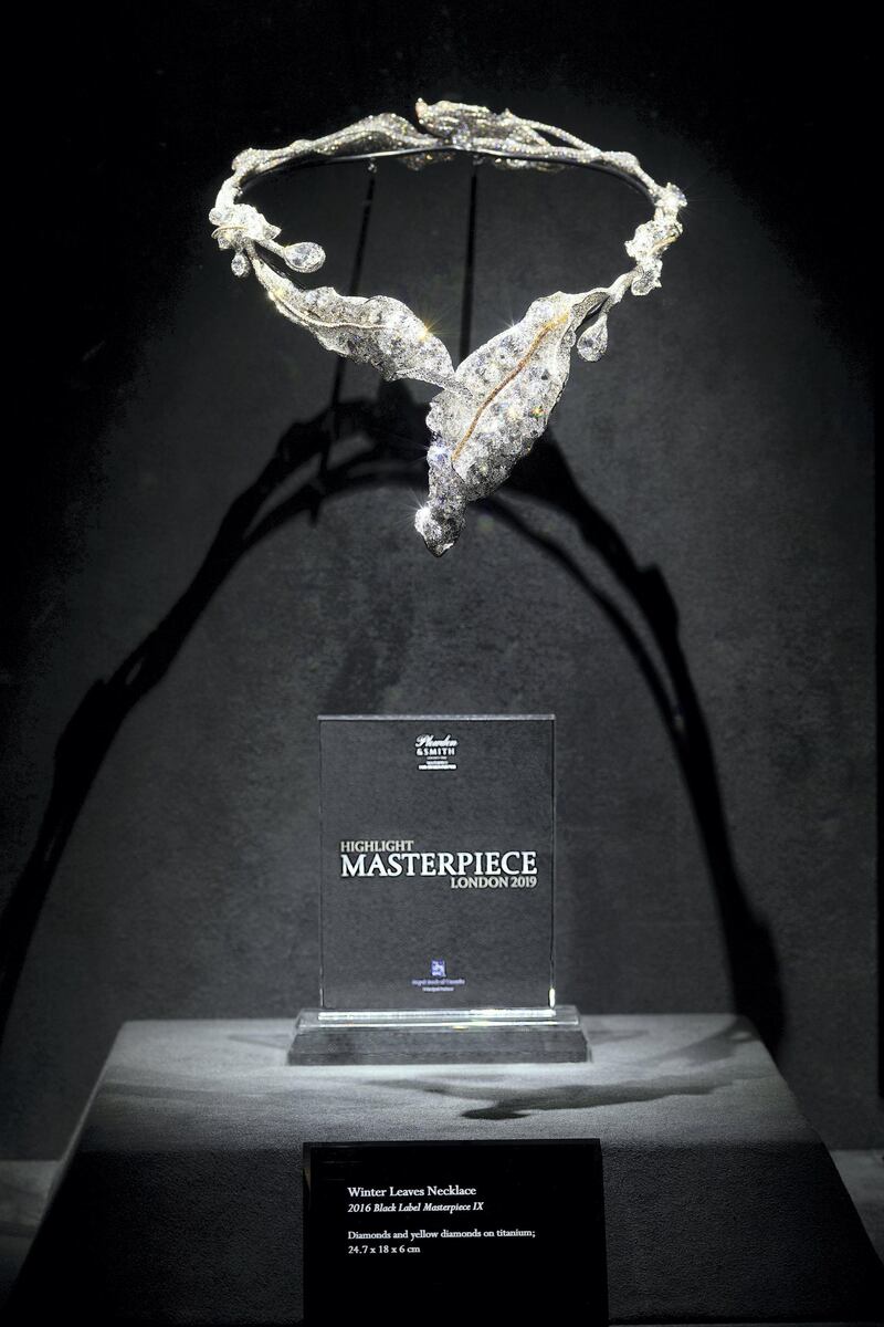 The award-winning Winter Leaves necklace by Cindy Chao 