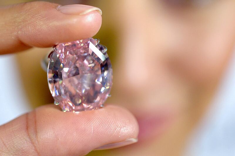 The Pink Star diamond was sold at auction for $71.2 million in Hong Kong in 2017. It was discovered in 1999 in South Africa. AP