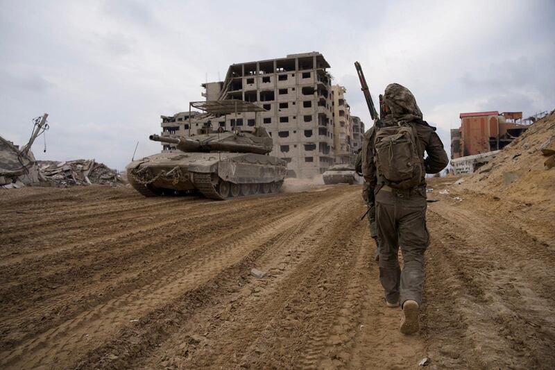Israeli forces in the Gaza Strip on Friday. Reuters