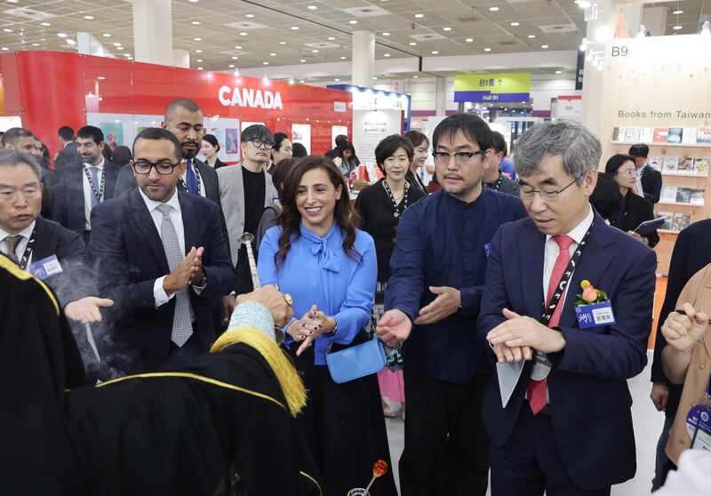 Sheikha Bodour Al Qasimi at the opening day of the Seoul International Book Fair. Photo: Sharjah Book Authority