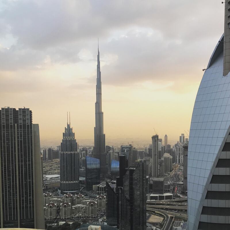 The rooftop affords excellent views of the Burj Khalifa.