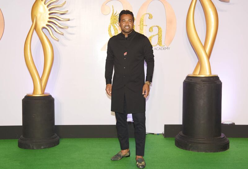 Indian tennis player Leander Paes attends green carpet during the IIFA Rocks event of the 20th International Indian Film Academy (IIFA) festival in Mumbai on September 16, 2019