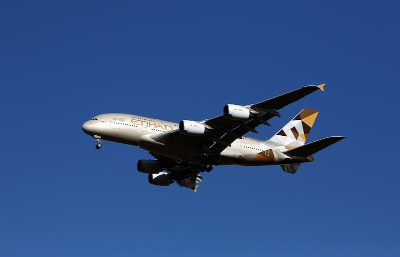 Etihad Airways plans to grow its fleet to 150 planes by 2030 from about 70 jets flying currently and 80 aircraft by year-end. PA