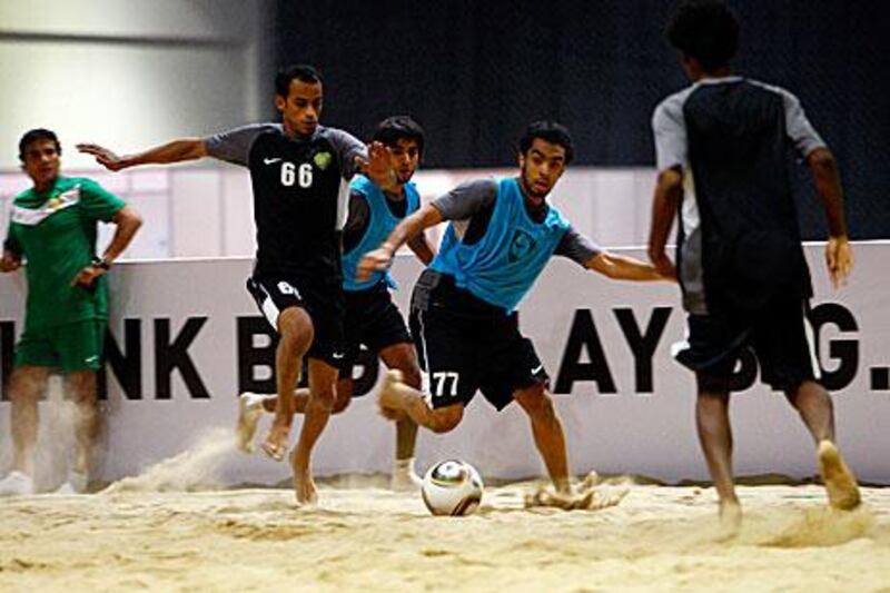 The Al Wasl team went through conditioning, ball drills and a friendly football match on sand last night.