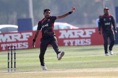 UAE pacer Zahoor Khan flew to Pakistan following the death of his mother. Pawan Singh / The National