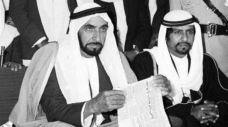 UAE Founding Father, the late Sheikh Zayed bin Sultan Al Nahyan, with Sheikh Tahnoon bin Mohammed, who was a close adviser. Wam