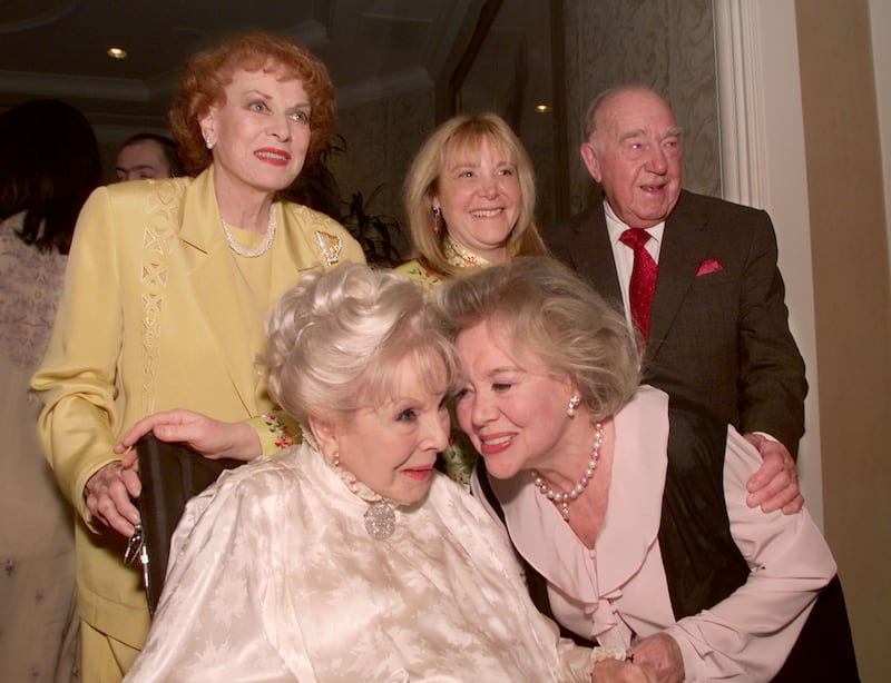Anna Lee, Johns, Maureen O'Hara and Donna and Ronald Neame at a Bafta event in Los Angeles in 2001. Getty Images