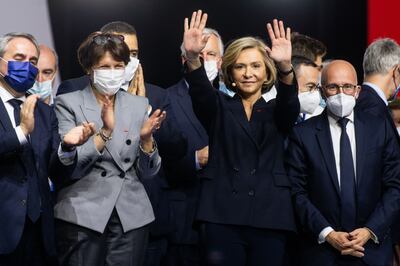 Valerie Pecresse, presidential candidate and president of the Regional Council of Ile-de-France, at a campaign event in Paris on February 13. Bloomberg