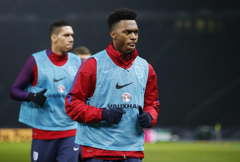 Liverpool striker Daniel Sturridge shown during England training last week before the team played Germany in a friendly. Carl Recine / Action Images / Reuters / March 25, 2016 