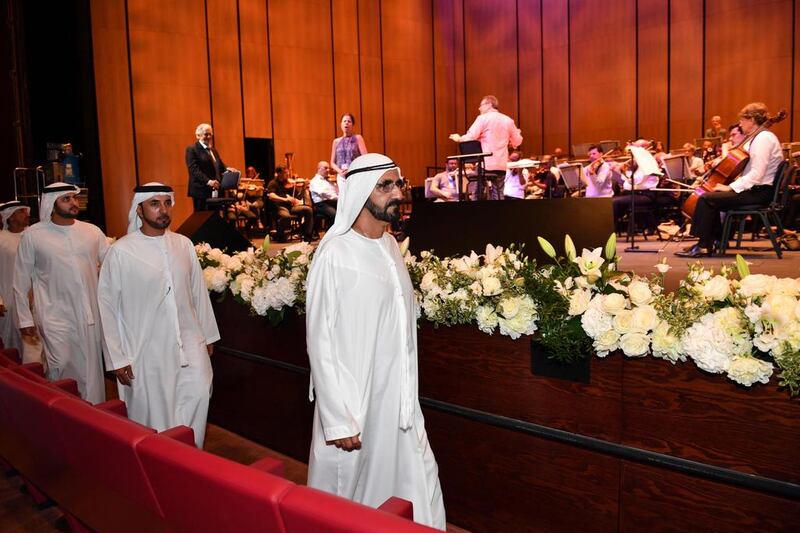 Sheikh Mohammed bin Rashid, Vice President and Ruler of Dubai, was given a tour of Dubai Opera as the orchestra rehearsed, to ensure all was in readiness for Wednesday night’s opening performance starring the world-renowned tenor, Placido Domingo. Wam