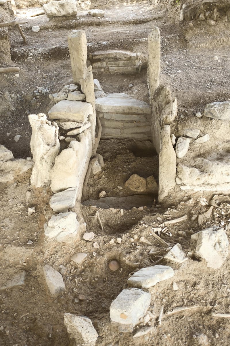 FUJAIRAH, UNITED ARAB EMIRATES - MARCH 01, 2018.

Entrance to a tomb in an ancient burial site that has been uncovered in Dibba Al Fujairah and is being excavated by a team of German archeologists and a team from Fujairah Tourism and Antiquities Authority.

(Photo: Reem Mohammed/ The National)

Reporter: John Dennehy
Section: NA

Note: Second archeological site visit.