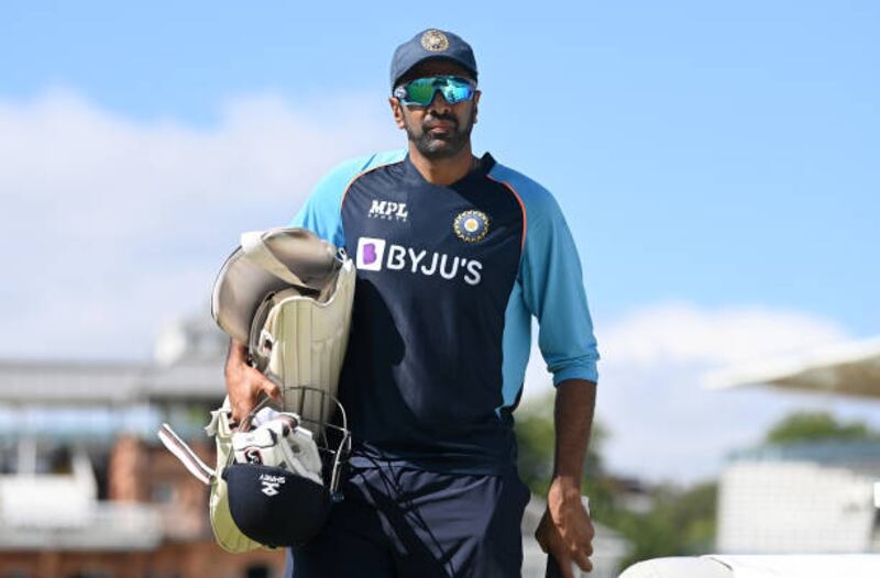 Ravichandran Ashwin of India during a nets session at Lord's.