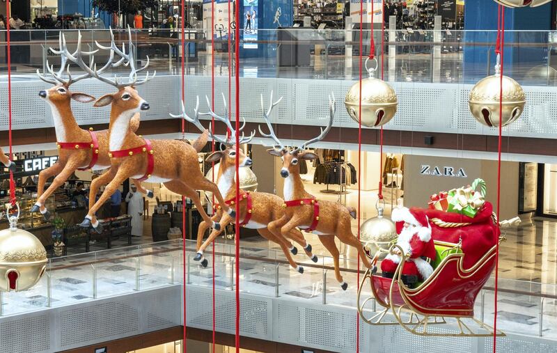 Abu Dhabi, United Arab Emirates, December 19, 2019.  
  Christmas decor at Galleria Mall, Abu Dhabi.
Victor Besa / The National
Section:  NA
Reporter: