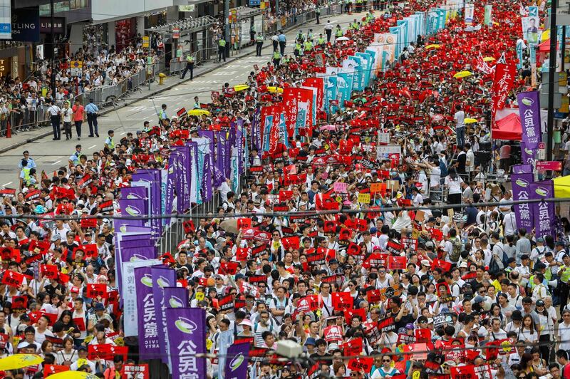 June 2020 marks a year since pro-democracy protests erupted. AFP