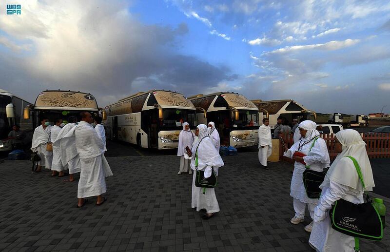 Coachloads of pilgrims in Madinah. SPA