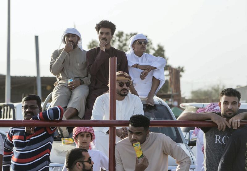 FUJAIRAH, UNITED ARAB EMIRATES- People from children to adults watching bull fighting in Fujairah corniche.  Leslie Pableo for The National