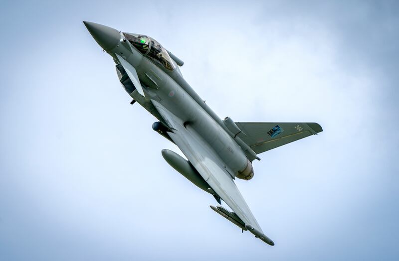 The squadron of RAF Typhoon jets are deployed on Operation Azotize as part of Nato's Baltic Air policing mission