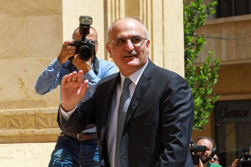 Then Finance Minister Ali Hassan Khalil arriving at the parliament in the Lebanese capital Beirut in 2018. AFP, file
