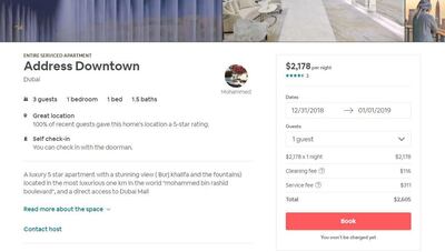 A room at Address Downtown is more than $2,000usd on New Year's Eve. Airbnb