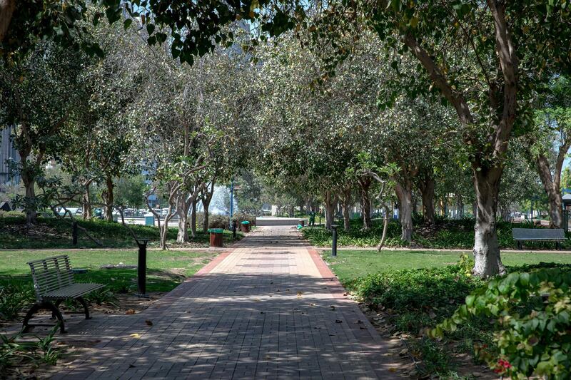 Abu Dhabi, United Arab Emirates, April 19, 2021.  Parks of Abu Dhabi.  Formal Park.
Victor Besa/The National
Section:  NA
Reporter:  Shuchita Gautam