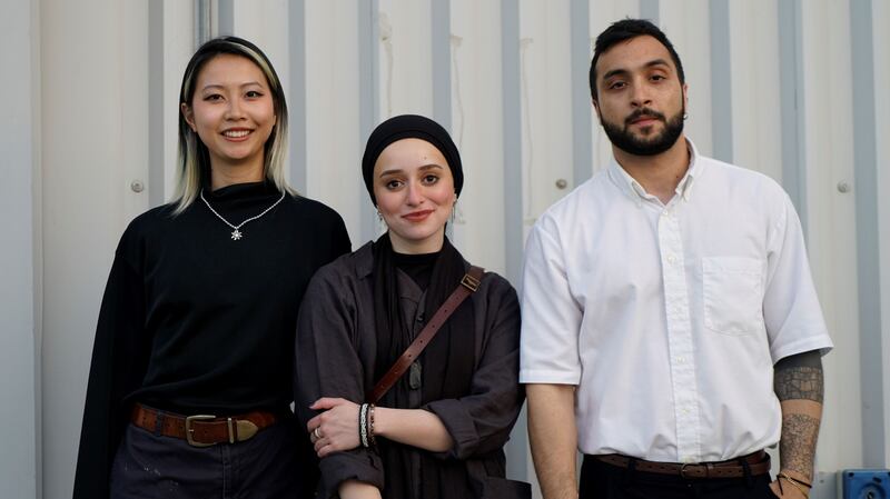 Vivi Zhu, Hala El Abora and Majd Alloush won with their submission 'Shaheeq'. Photo: NYUAD