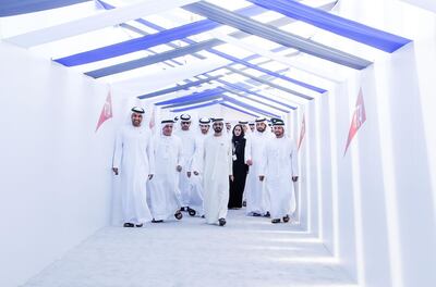 Sheikh Mohammed bin Rashid and Sheikh Hamdan bin Mohammed, Crown Prince of Dubai, visit the main expo terminal on Monday. Wam