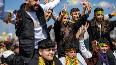 Kurdish families celebrate Nowruz in Istanbul. The festivities last around two weeks. AFP