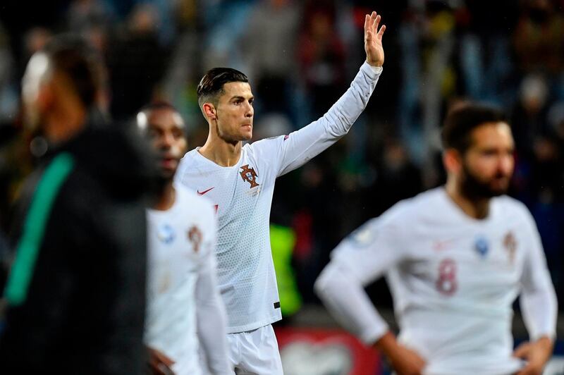 Portugal forward Cristiano Ronaldo celebrates after scoring. AFP