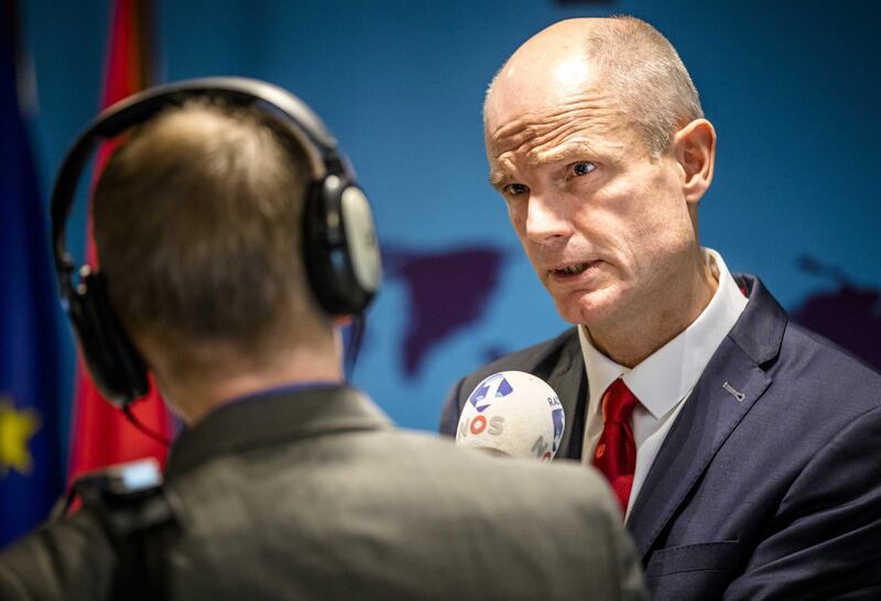 epa07269542 Dutch minister of foreign affairs Stef Blok talks to journalists in the parliament in The Hague, The Netherlands, 0 8 January 2019. The Dutch intelligence service 'has strong indications that Iran was involved in the assassinations of two Dutch nationals of Iranian origin, in Almere in 2015 and in The Hague in 2017,' Blok said in a letter to parliament.  EPA/BART MAAT