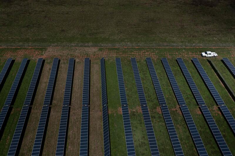 Former US president Jimmy Carter's solar farm in his hometown of Plains, Georgia. AFP