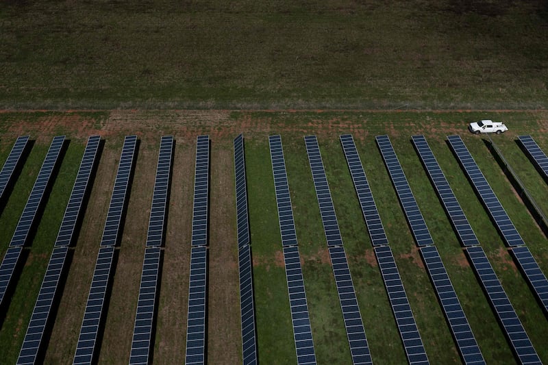 Former US president Jimmy Carter's solar farm in his hometown of Plains, Georgia. AFP