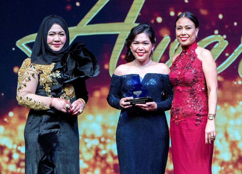 Dubai, United Arab Emirates- Christine Espinosa-Erlinda winner Architect of the Year Individual Category at the Filipino Times award at Sofitel at The Palm.  Ruel Pableo for The National