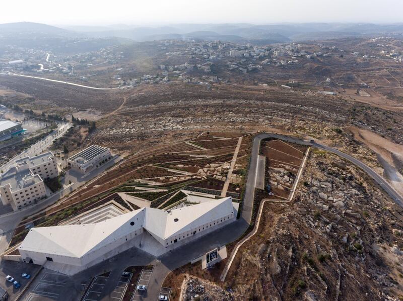 The museum was built to celebrate Palestinian heritage, with a stated aim of fostering 'a culture of dialogue and tolerance'. Iwan Baan/The Palestinian Museum