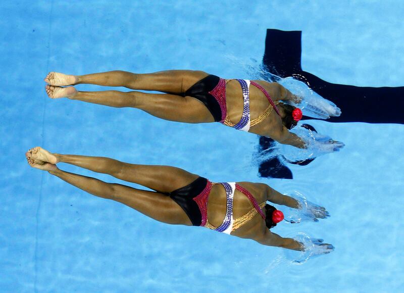 The experienced Canadian pair of Elise Marcotte and Marie-Pier Boudreau-Gagnon compete in Shanghai. 
David Gray / Reuters