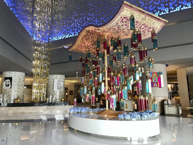 Find Natalie Daghestani's new exhibition in the lobby of Fairmont Dubai on Sheikh Zayed Road. Courtesy Fairmont Dubai