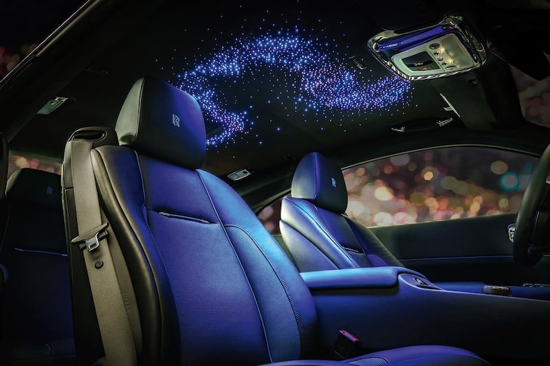 The Starliner motif in the Rolls-Royce Wraith designed by Mohammed Kazem. Courtesy Rolls-Royce