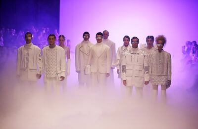 The new collection featured oversized coats and jackets for men. Pawan Singh / The National