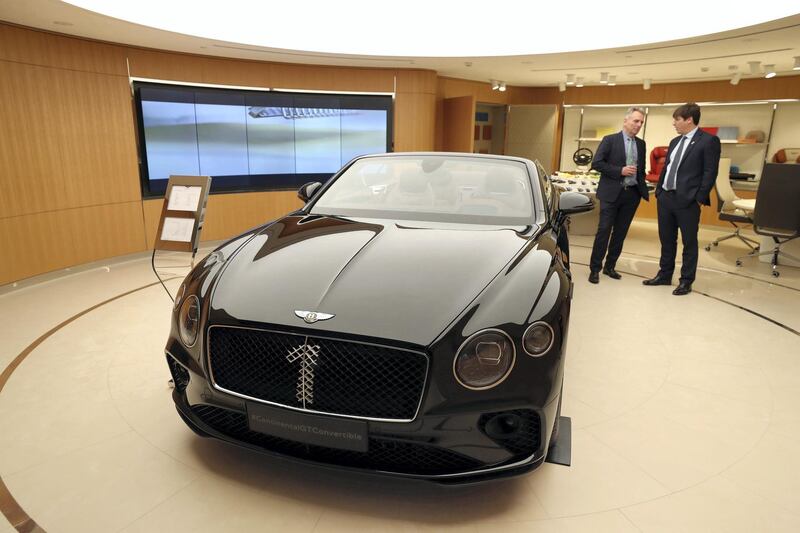 Abu Dhabi, United Arab Emirates - Reporter: Simon Wilgress-Pipe: A Bentley Continental GT convertible. The opening of the new Bentley Emirates showroom. Tuesday, January 21st, 2020. Abu Dhabi. Chris Whiteoak / The National