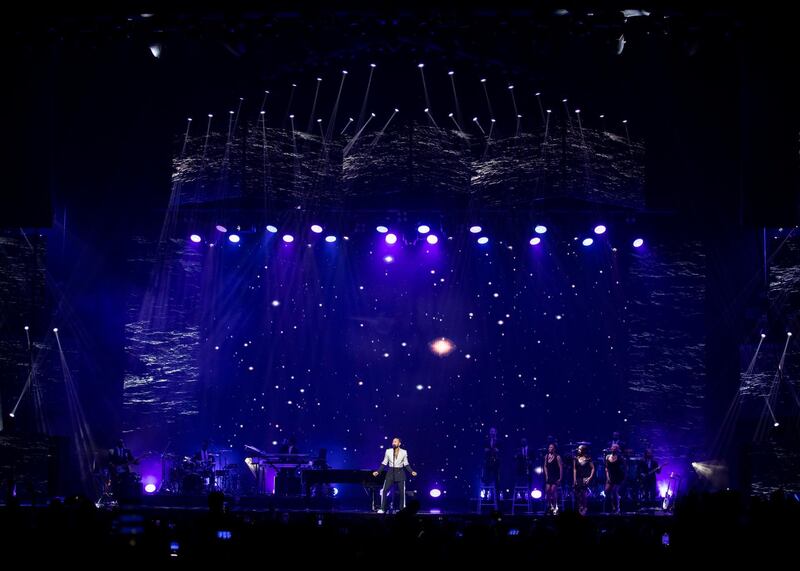 DUBAI, UNITED ARAB EMIRATES. 30 JANUARY 2020. 
John Legend performing at Coca Cola arena in Dubai.
(Photo: Reem Mohammed/The National)

Reporter:
Section: