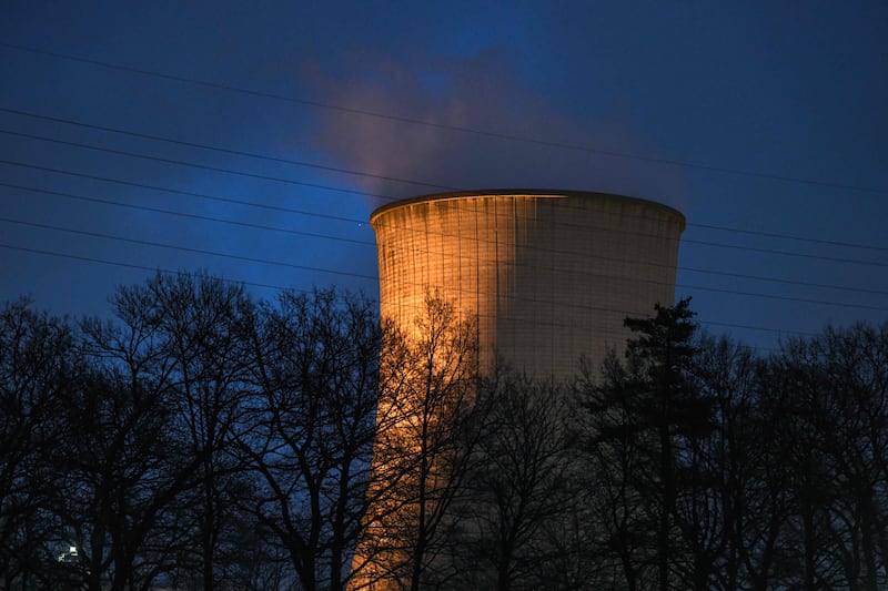 The cooling tower of the nuclear power plant Emsland in Lingen, western Germany. The country's remaining nuclear power stations are due to close in 2022. AFP