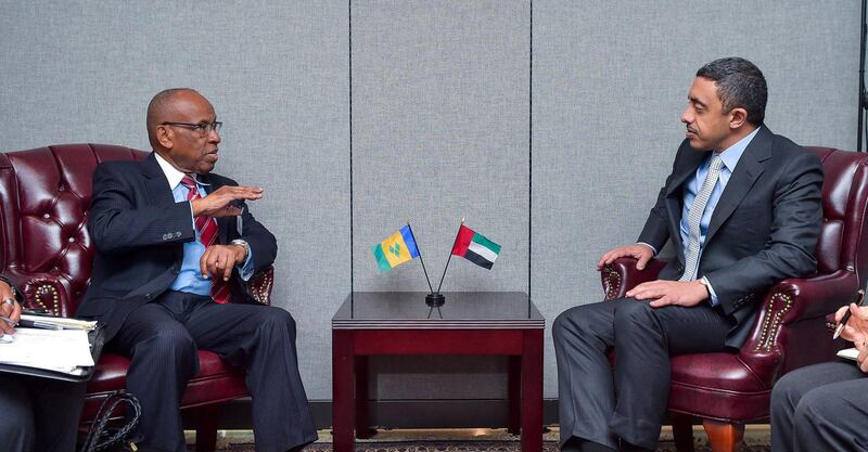 Sheikh Abdullah held discussions with  Louis Straker, Saint Vincent and the Grenadines minister of foreign affairs, commerce and trade